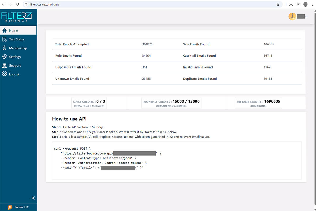 Filter Bounce Dashboard